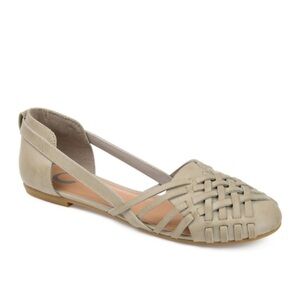 Journee Collection Ekko Huarache Sandal Beige Woven Flats